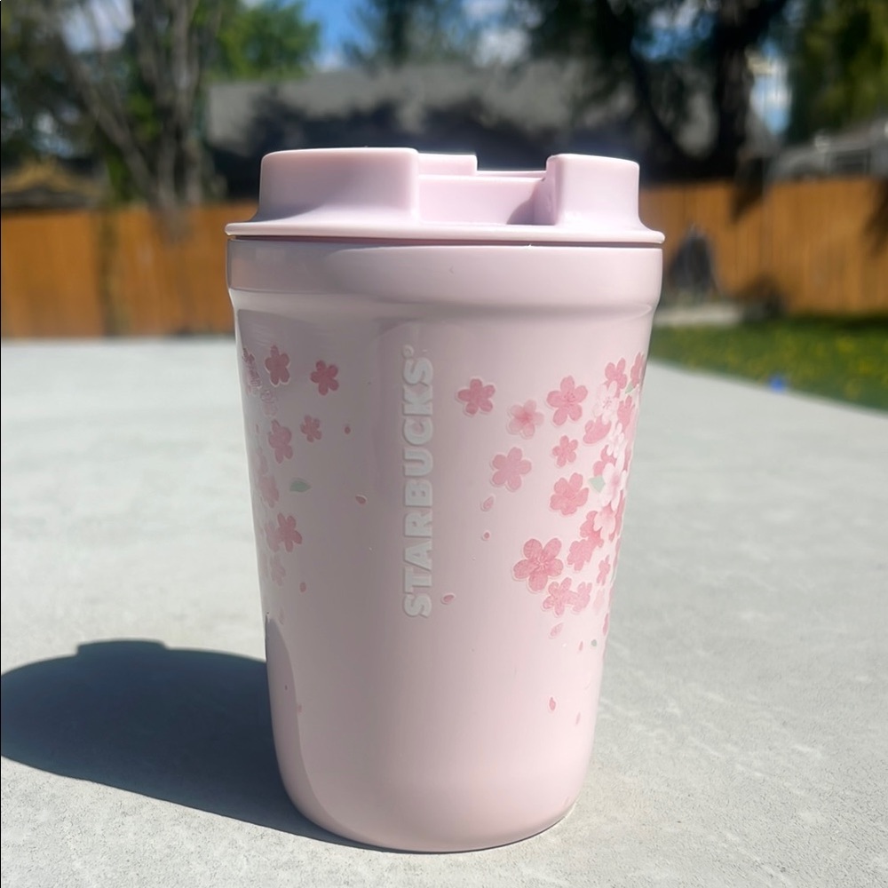 Starbucks Light Pink Cherry Blossom Travel Cup